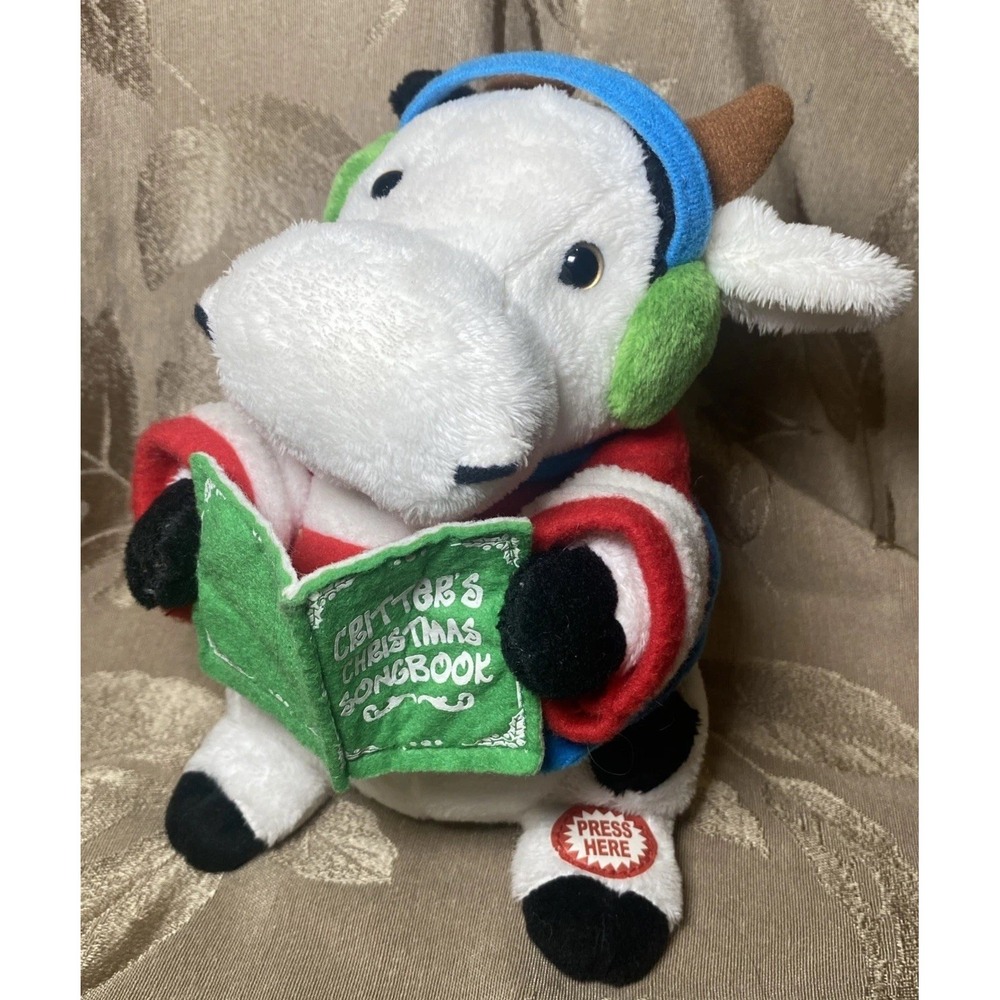 Sound N Light Animatronics Christmas Cow Mooing Moo Caroling Carols Critter